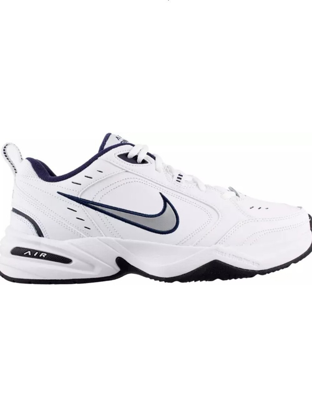Nike Air Monarch IV 4E Wide White/Metallic Silver Low Top Sneakers 416355-102